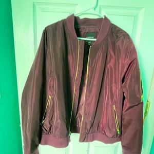 Lane Bryant Maroon Jacket with Metallic Accents
